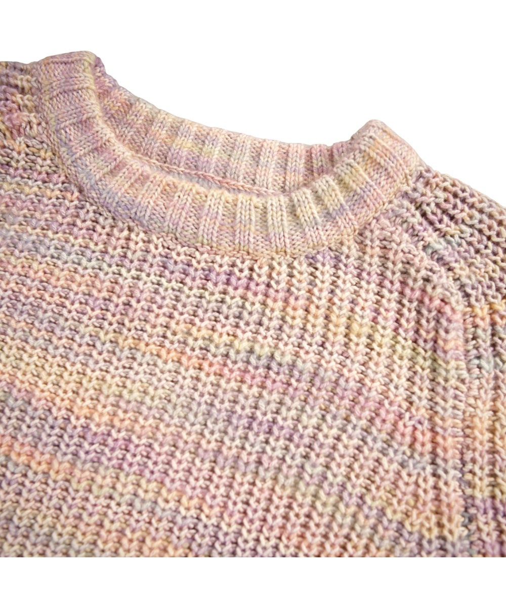 Bosse - Space Dye Rose - Bunt gestrickter Pullover für Kinder in Rosatönen aus einer Wollmischung.