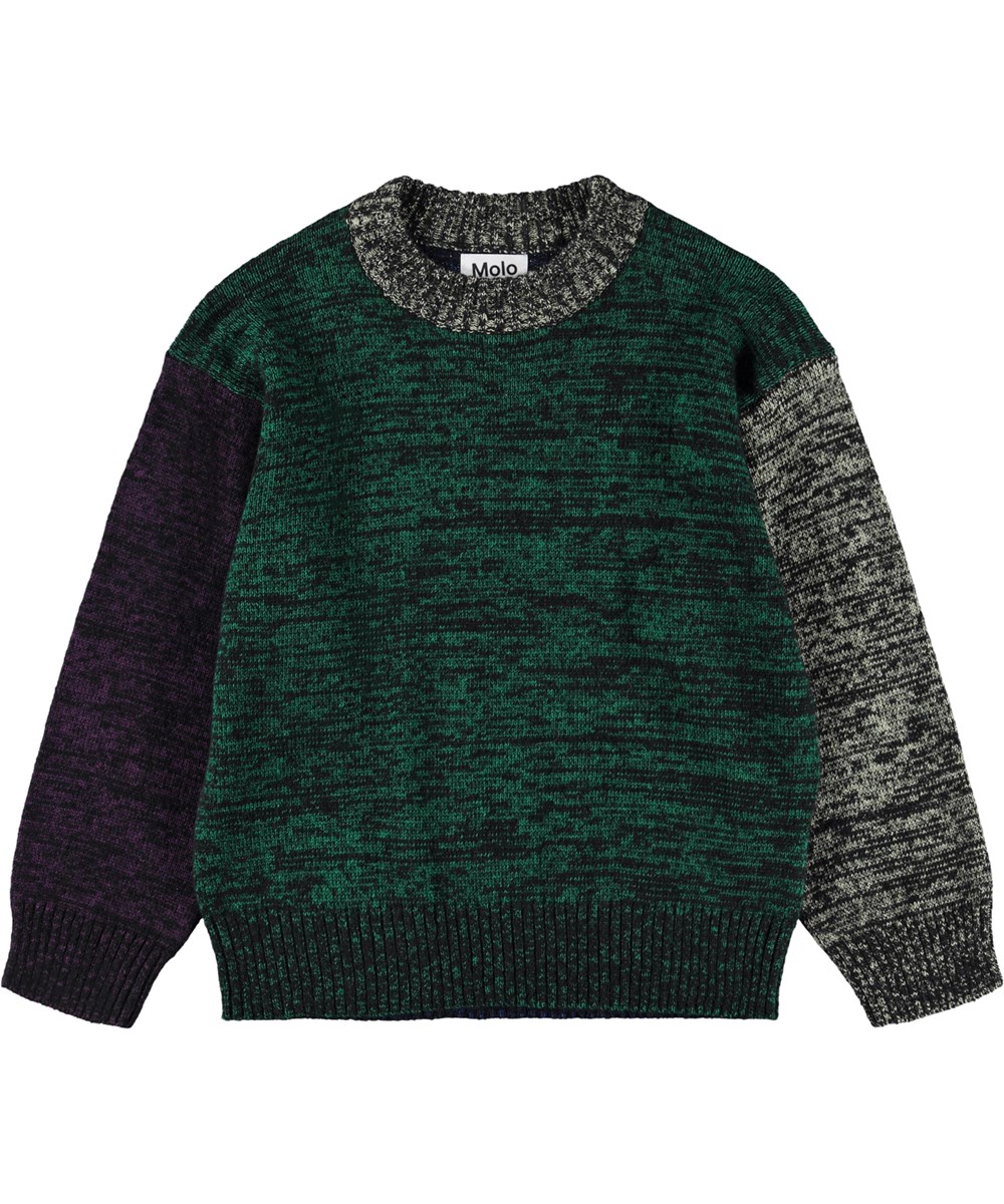 Brian - Mix Colour - Bunt melierter Strickpullover aus einer Baumwollmischung.