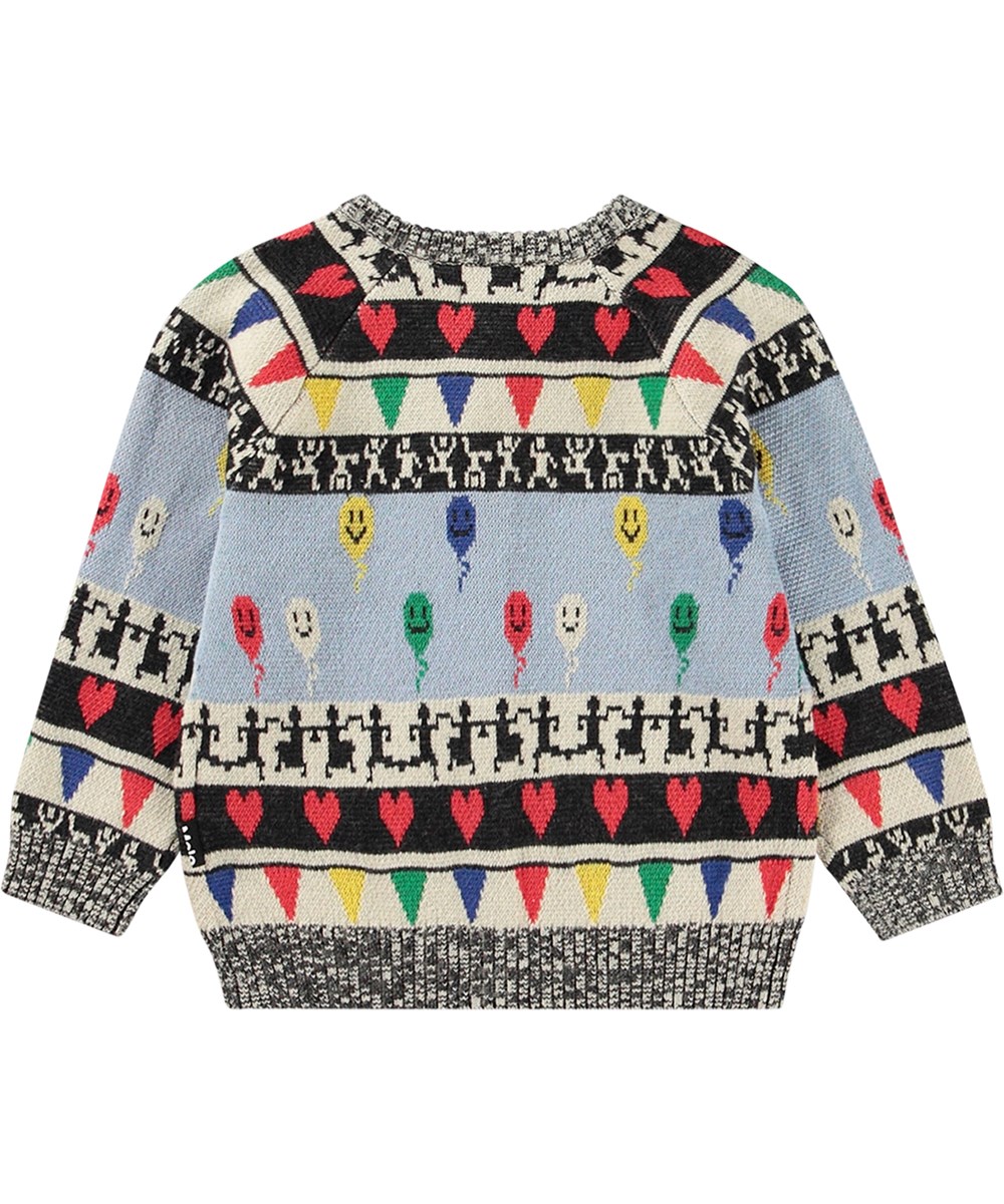 Brody - Balloon Party - Buntes Baumwoll/Wolljäckchen für die Kleinen mit Ballonmuster.