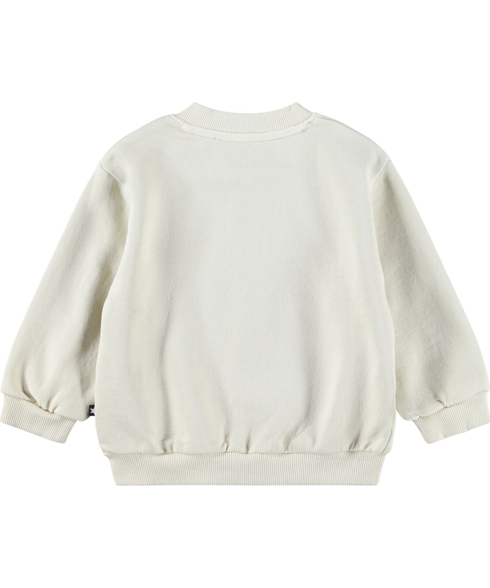 Dazzle - Summer Sand - Weiches, weißes Sweatshirt für die Kleinen aus Bio-Baumwolle mit Reißverschluss