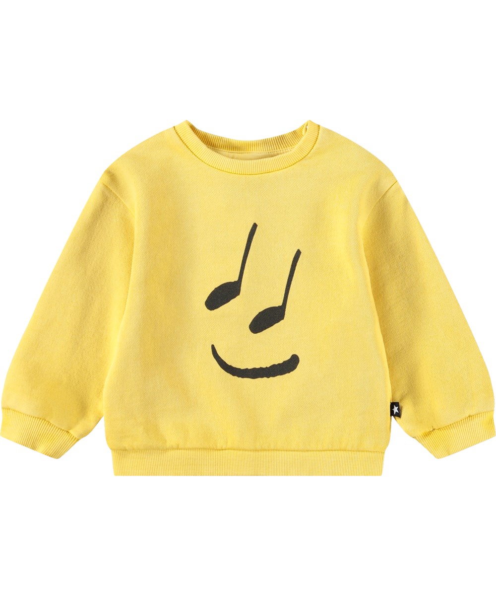 Dear - Sunshine - Weiches, gelbes Sweatshirt für die Kleinen aus Bio-Baumwolle mit Musikdruck