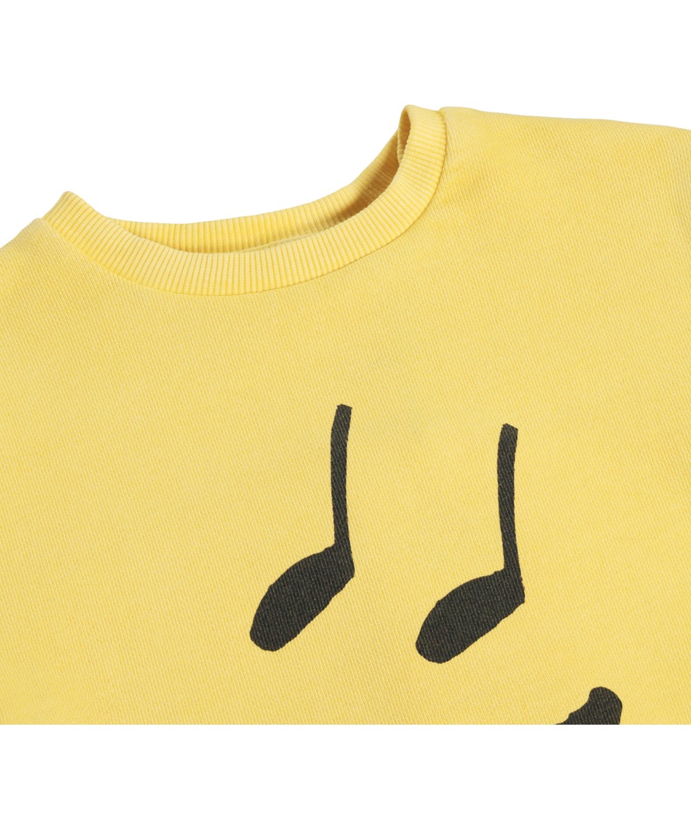 Dear - Sunshine - Weiches, gelbes Sweatshirt für die Kleinen aus Bio-Baumwolle mit Musikdruck
