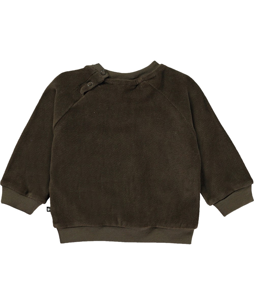 Derry - Ground - Braune Öko-Baby-Langarmsshirt aus Baumwollvelours