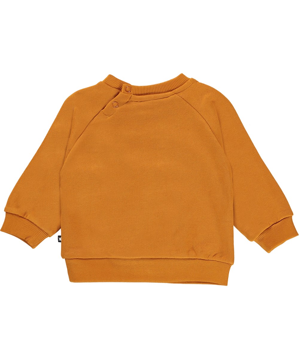 Disc - Old Gold - Orange Öko-Babybluse mit Smiley-Print