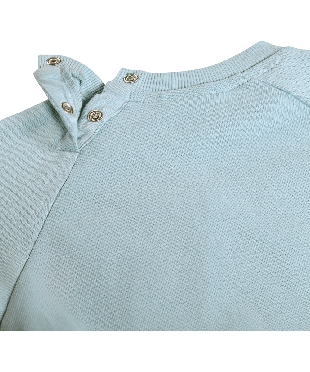 Disc - Stream - Weiches, blaues Sweatshirt für die Kleinen aus Bio-Baumwolle mit einem Kunstwerk