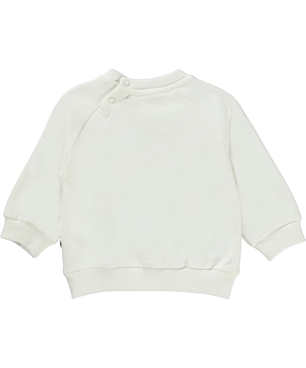 Disc - White Star - Weißes Baby-Sweatshirt mit grünem Smiley