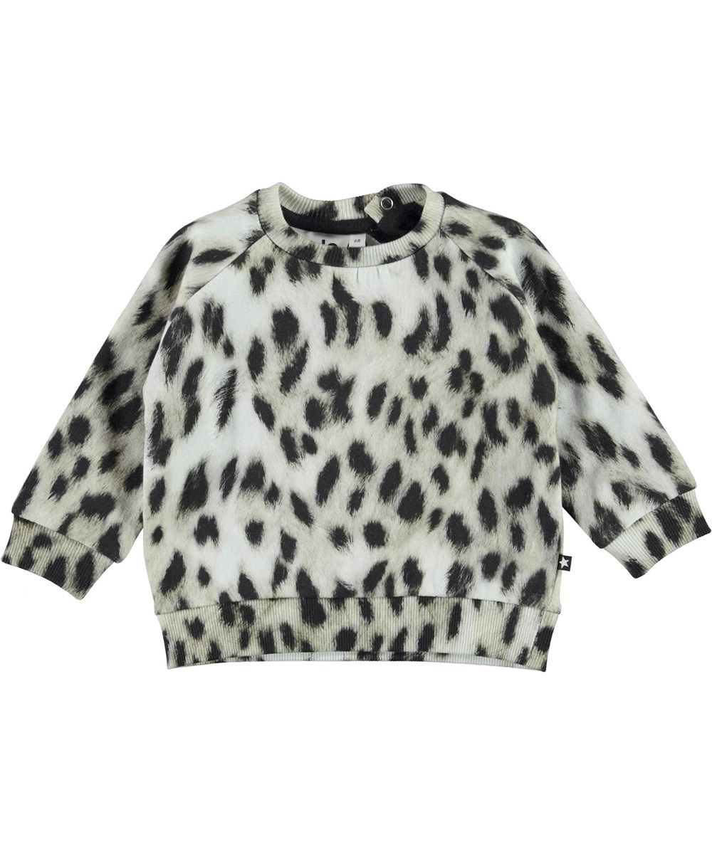 Disco - Snowy Leo Fur - Öko Schneeleopar-Baby-Sweatshirt