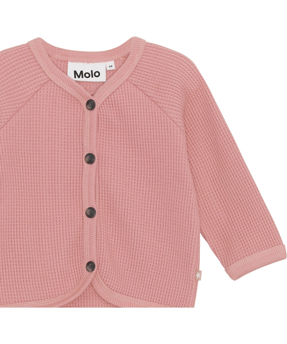 Dory - Rosewater - Waffelgewebter Öko-Cardigan in Rosa