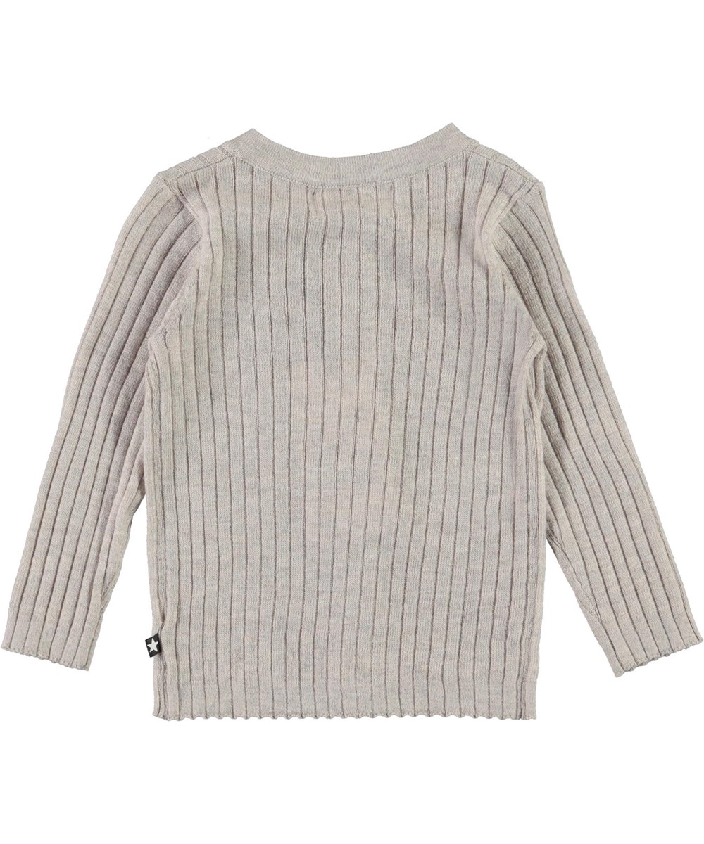 Georgette - Doeskin Melange - Graue Strickjacke für Babys