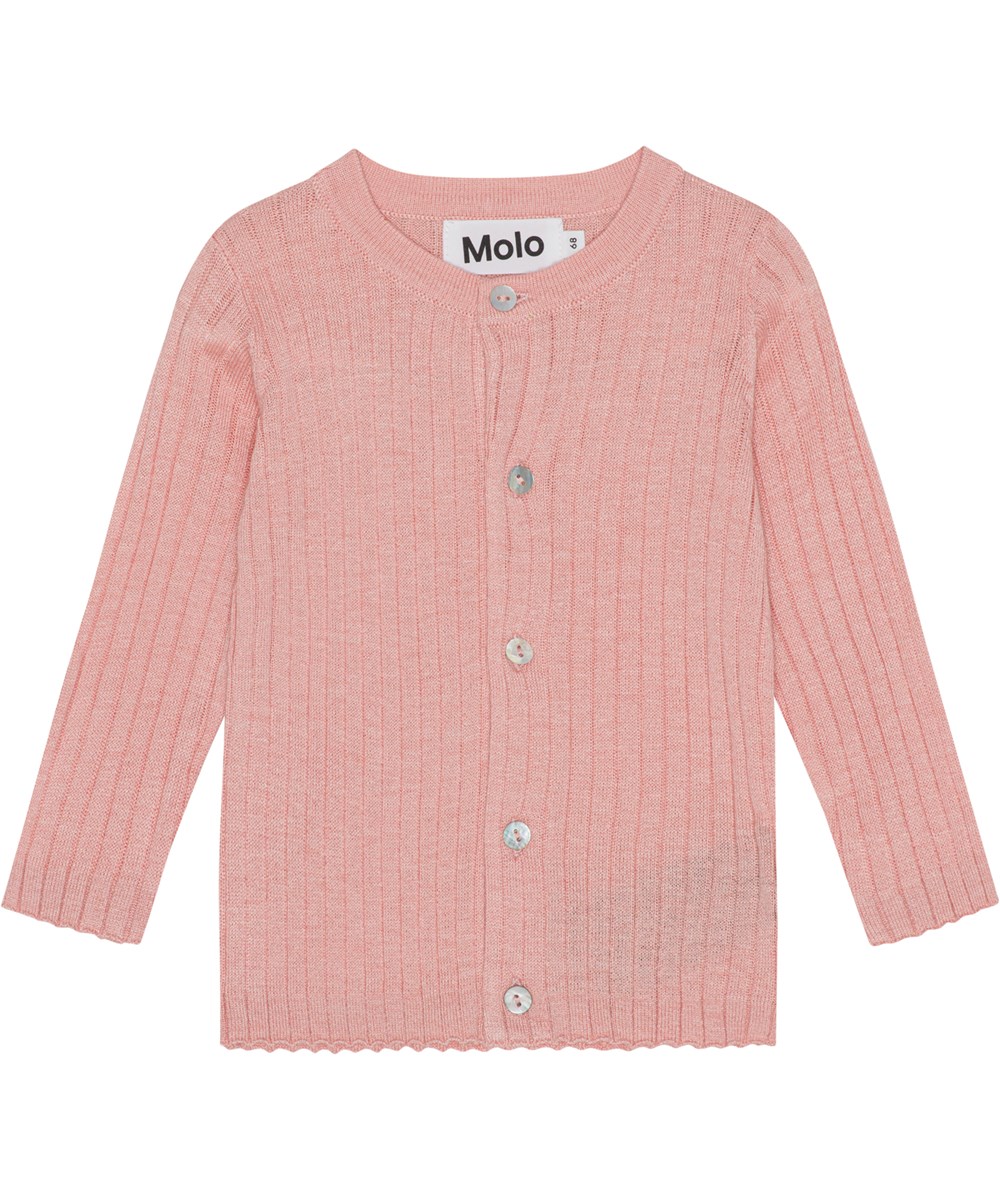 Georgette - Muted Rose - Rosa Baby-Cardigan aus Kaschmir/Viskose-Mischung