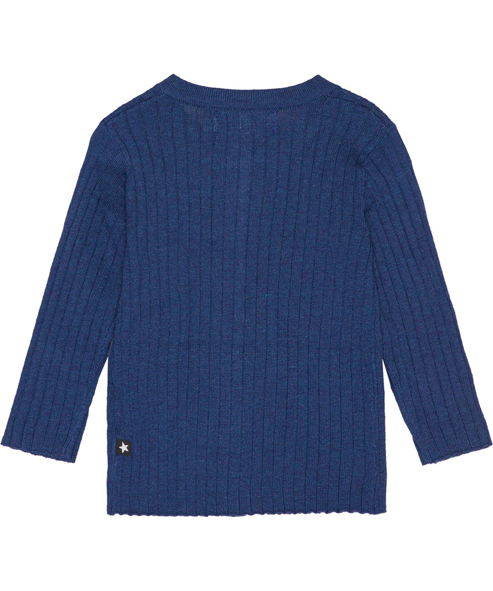 Georgette - Twilight - Dunkelblauer Baby-Cardigan aus Kaschmir/Viskose-Mischung