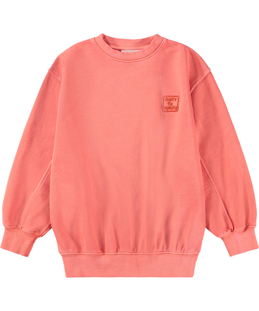 Magni - Red Ink - Roter Kinderpullover aus Bio-Baumwolle mit Stickerei