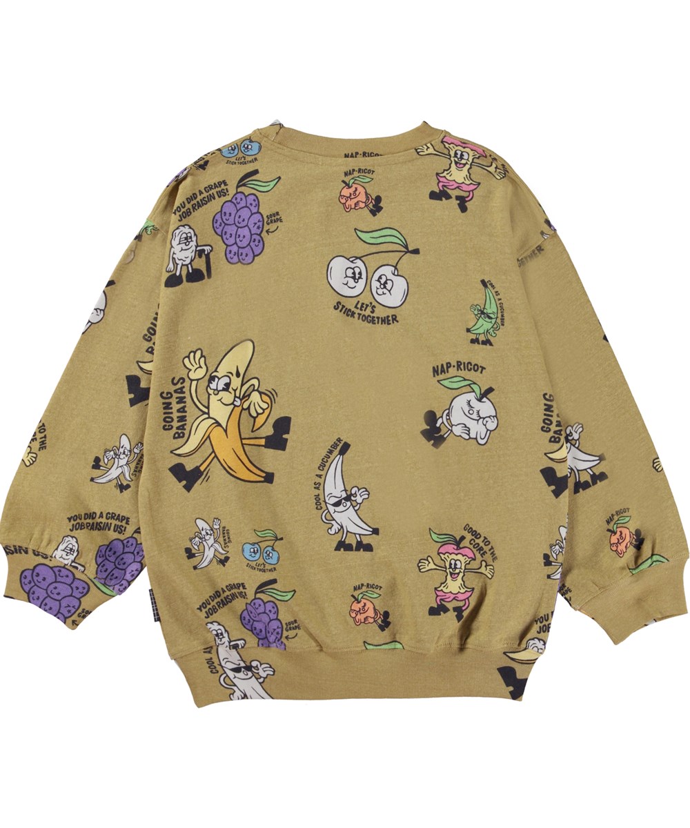 Mar - Fresh Fruits - grünes Sweatshirt mit Fruchtaufdruck