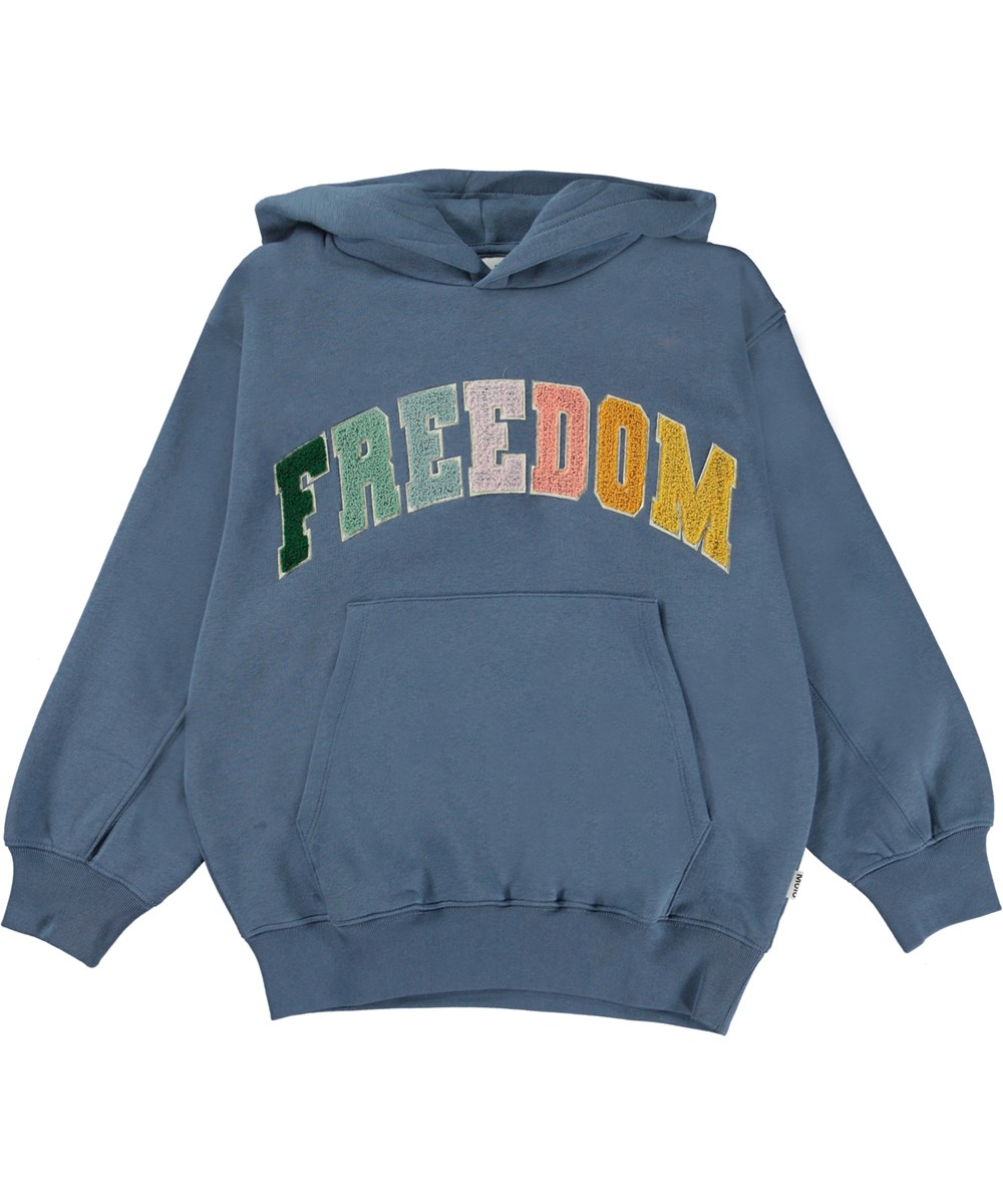 Maxx - Moonlight Blue - Blauer Öko-Hoodie mit Stickerei