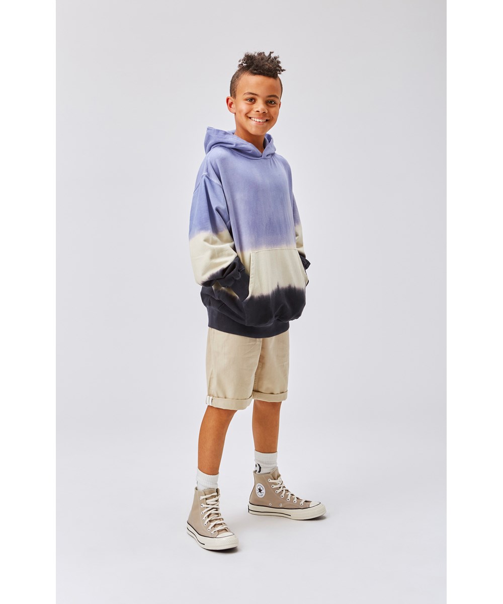 Maxx - Purple Stripe Dye - Hoodie mit Batikstreifen in Lila-Weiß-Grau