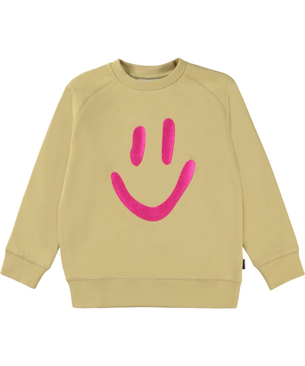 Mike - Cardboard - Grünes Unisex-Sweatshirt mit Smiley-Gesicht