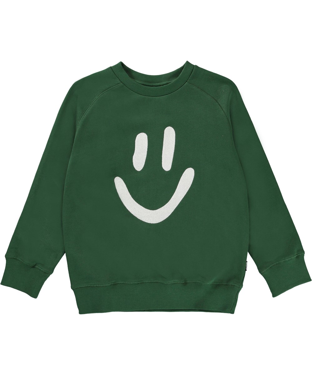 Mike - Eden - Grünes Öko-Sweatshirt mit Smiley-Print