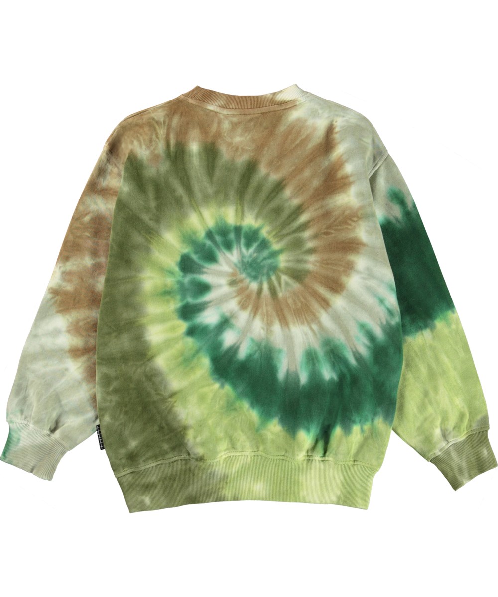 Monti - Green Swirl - Öko-Unisex-Sweatshirt mit Batikdruck