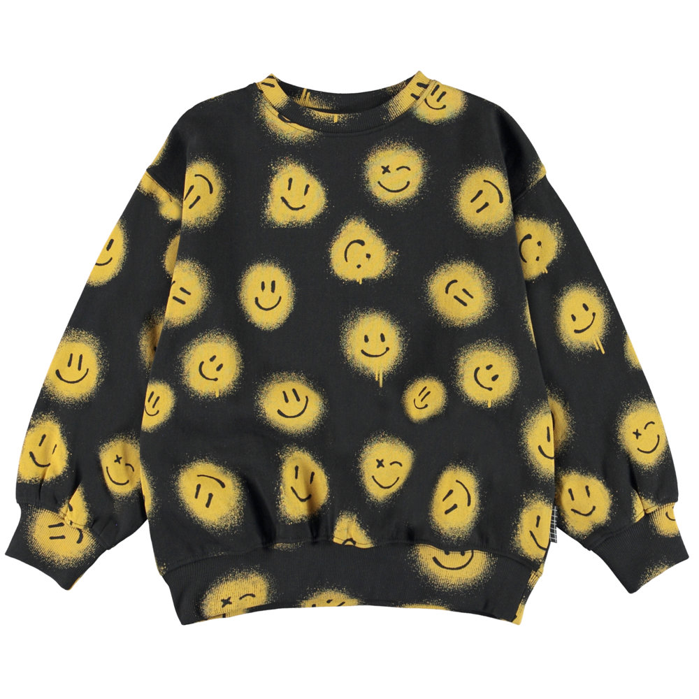 Monti - Smiles - Öko-Unisex-Sweatshirt mit Smiley-Print - Molo