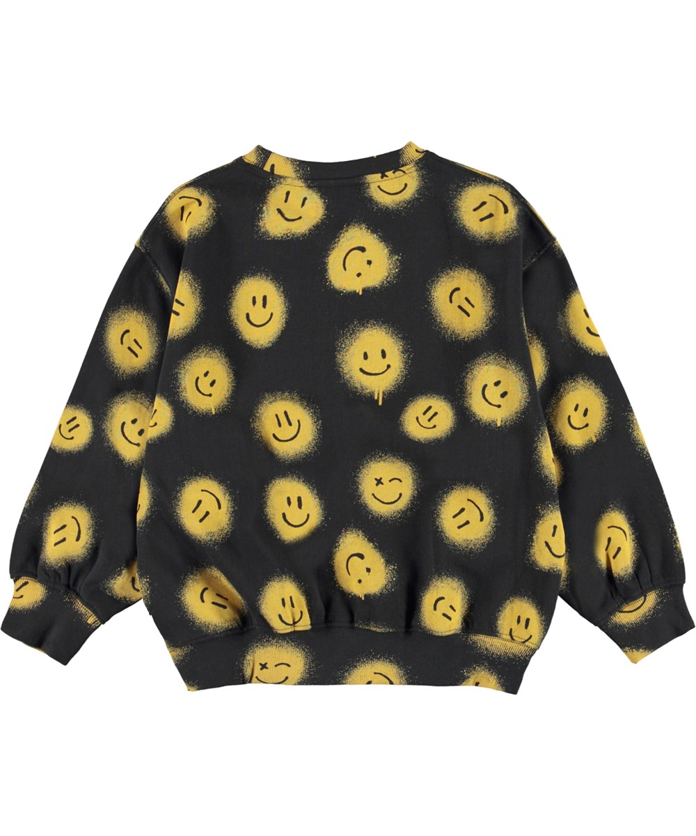 Monti - Smiles - Öko-Unisex-Sweatshirt mit Smiley-Print