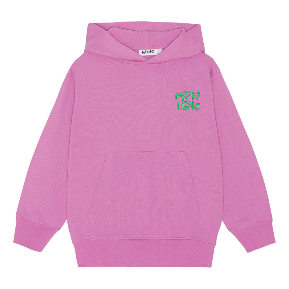 Maxx - Bubblegum - Pinkfarbener Hoodie mit Peace-Now-Aufdruck - Molo