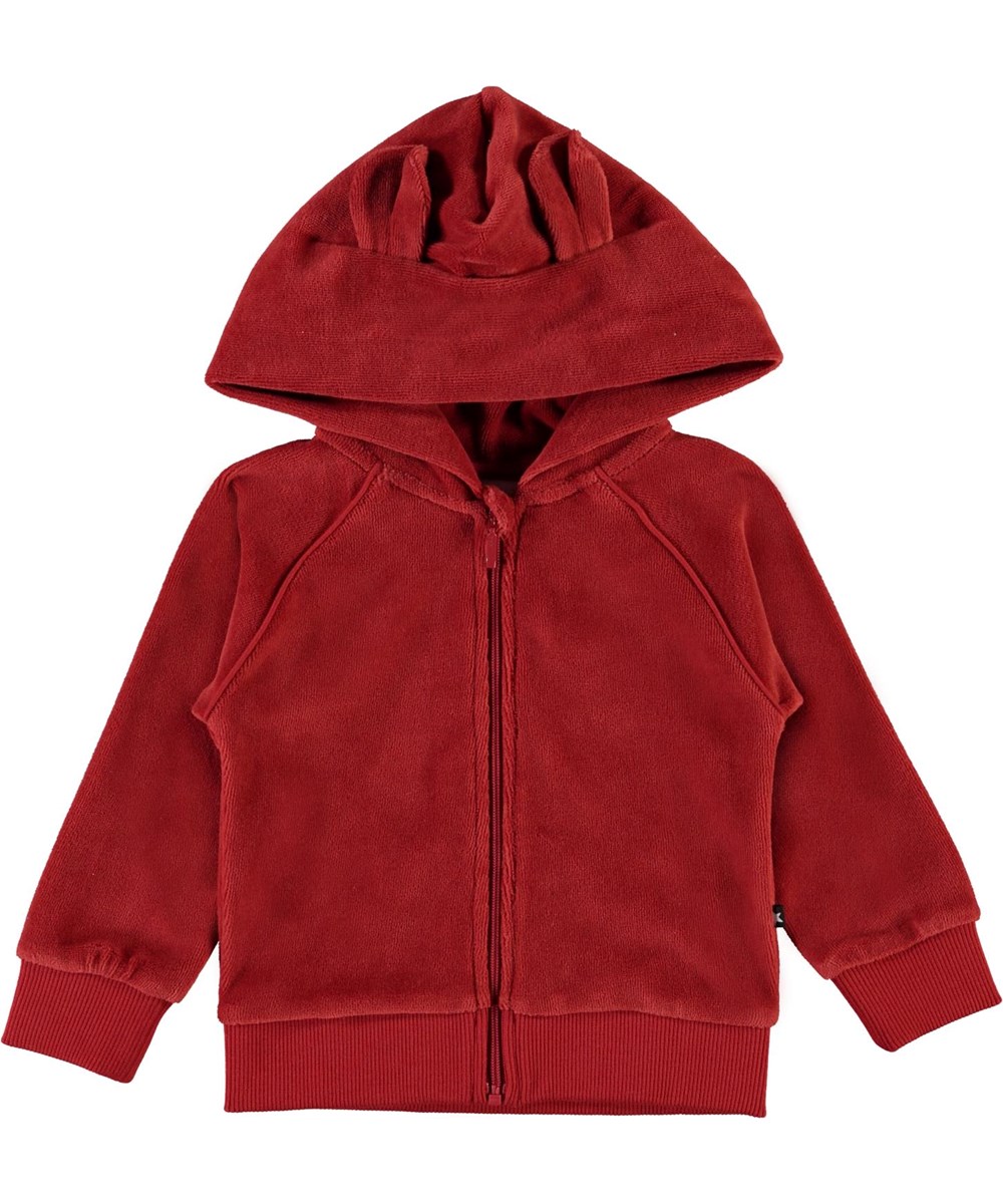Dirk - Bossa Nova - Rode fluwelen baby hoodie 