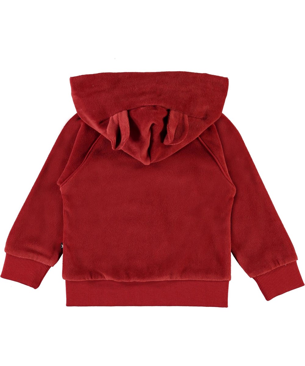 Dirk - Bossa Nova - Rode fluwelen baby hoodie 