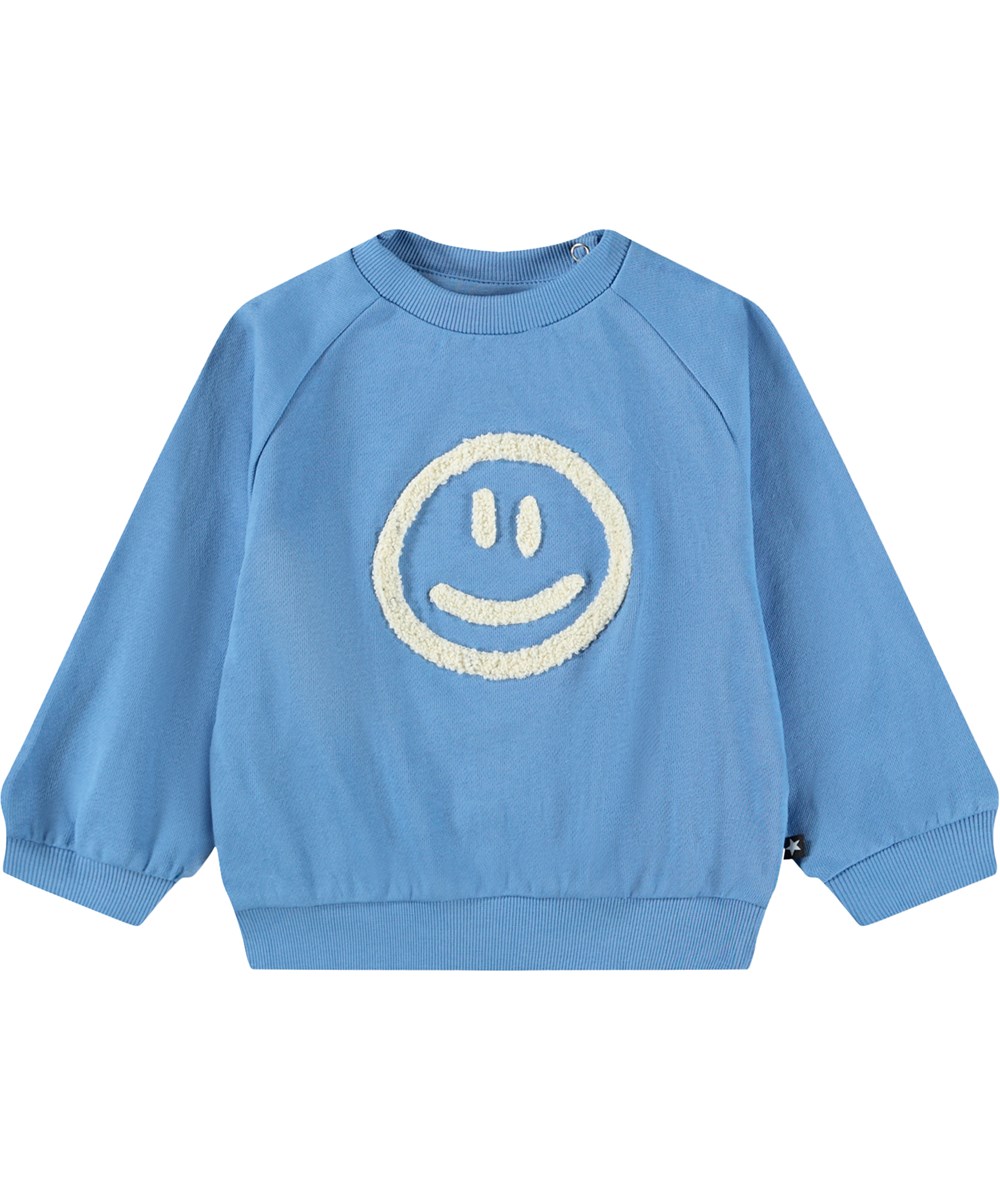 Disc - Blue Tide - Zachte, blauwe sweatshirt voor de kleintjes gemaakt van biologisch katoen