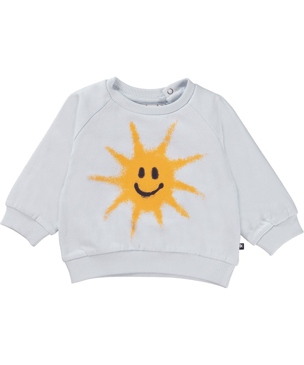 Disc - Iced Blue - Lichtblauwe babytrui met zon