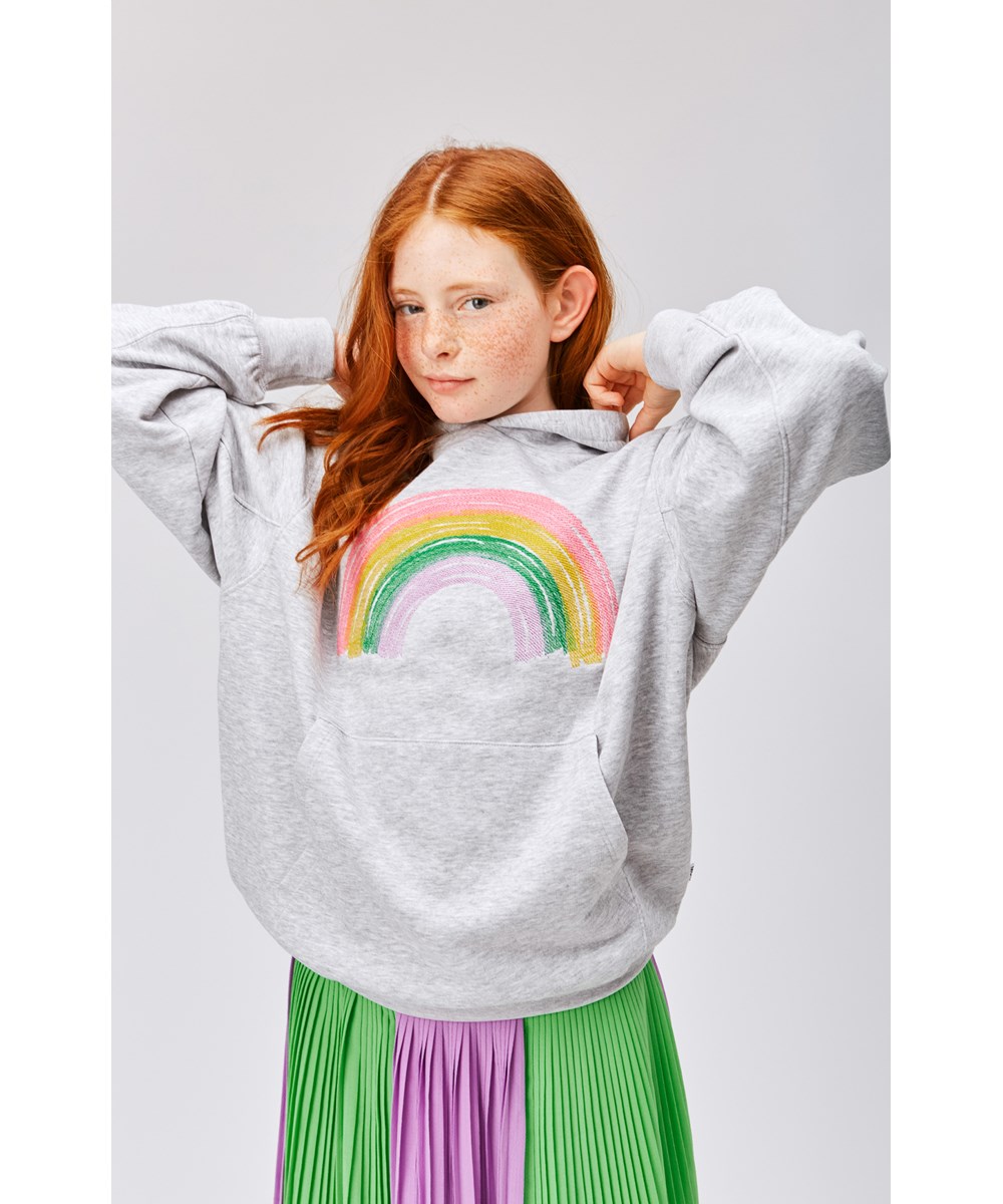 Maxx - Vivid Rainbow - Grijze hoodie met regenboogprint
