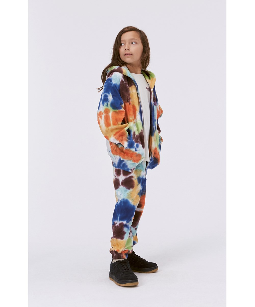Mazz - Colour Mash - Veekleurige biologische hoodie in tie-dye print