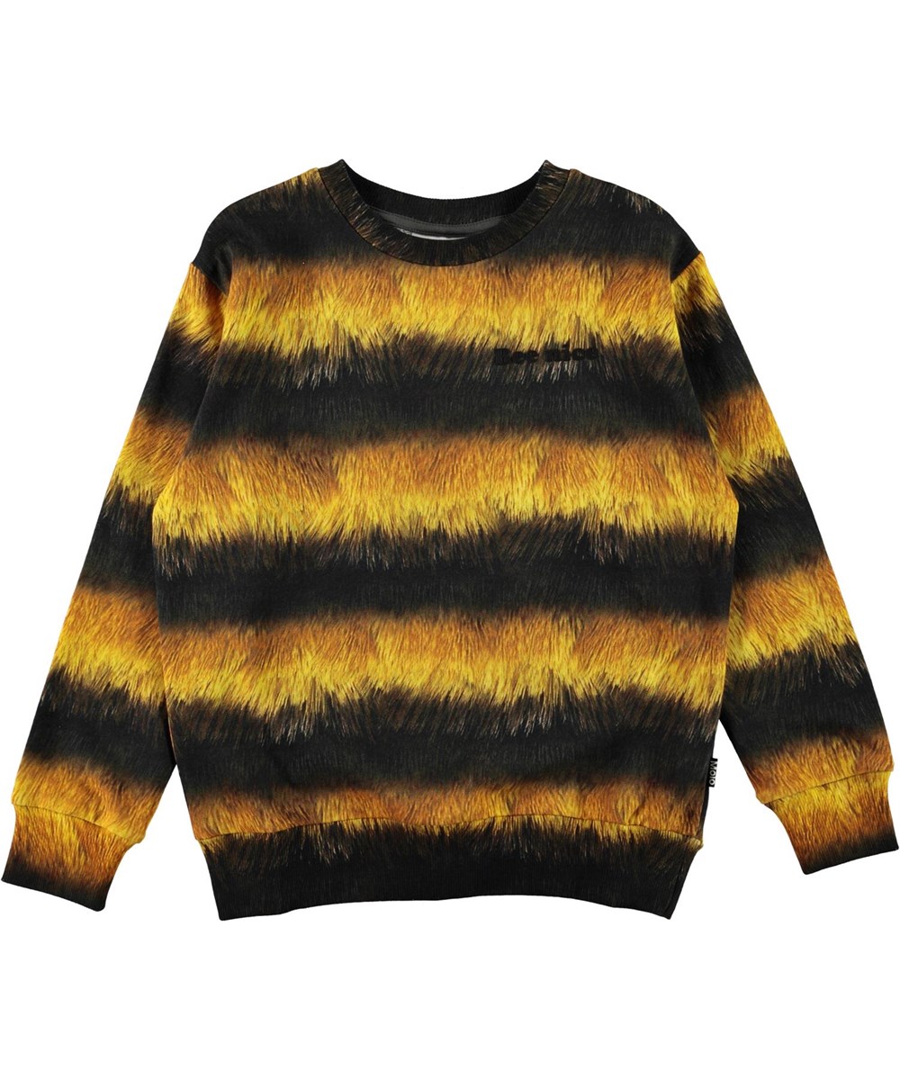 Mik - Bee - Biologische bijen sweater in zwart en geel