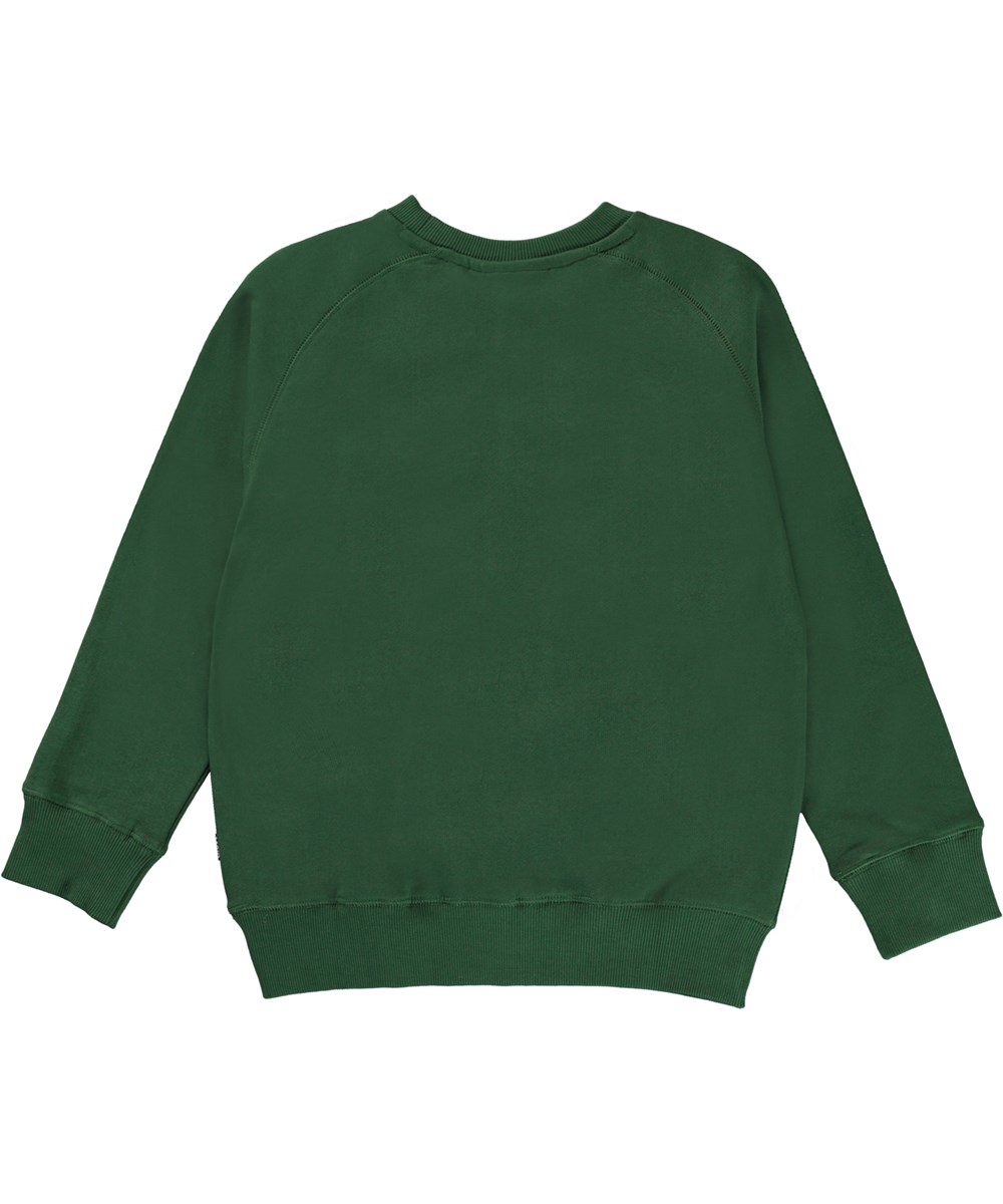 Mike - Eden - Groene biologische sweater met smiley print