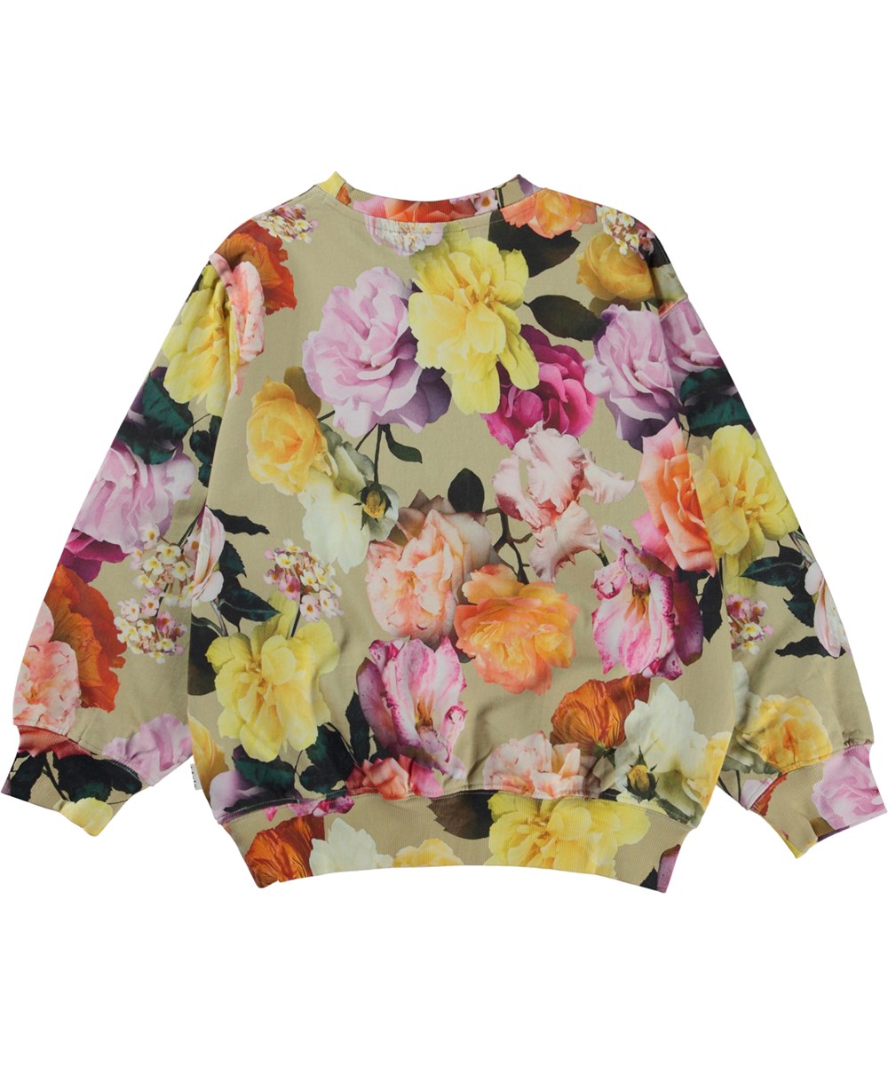 Monti - Cardboard Roses - Unisex beige trui met bloemen