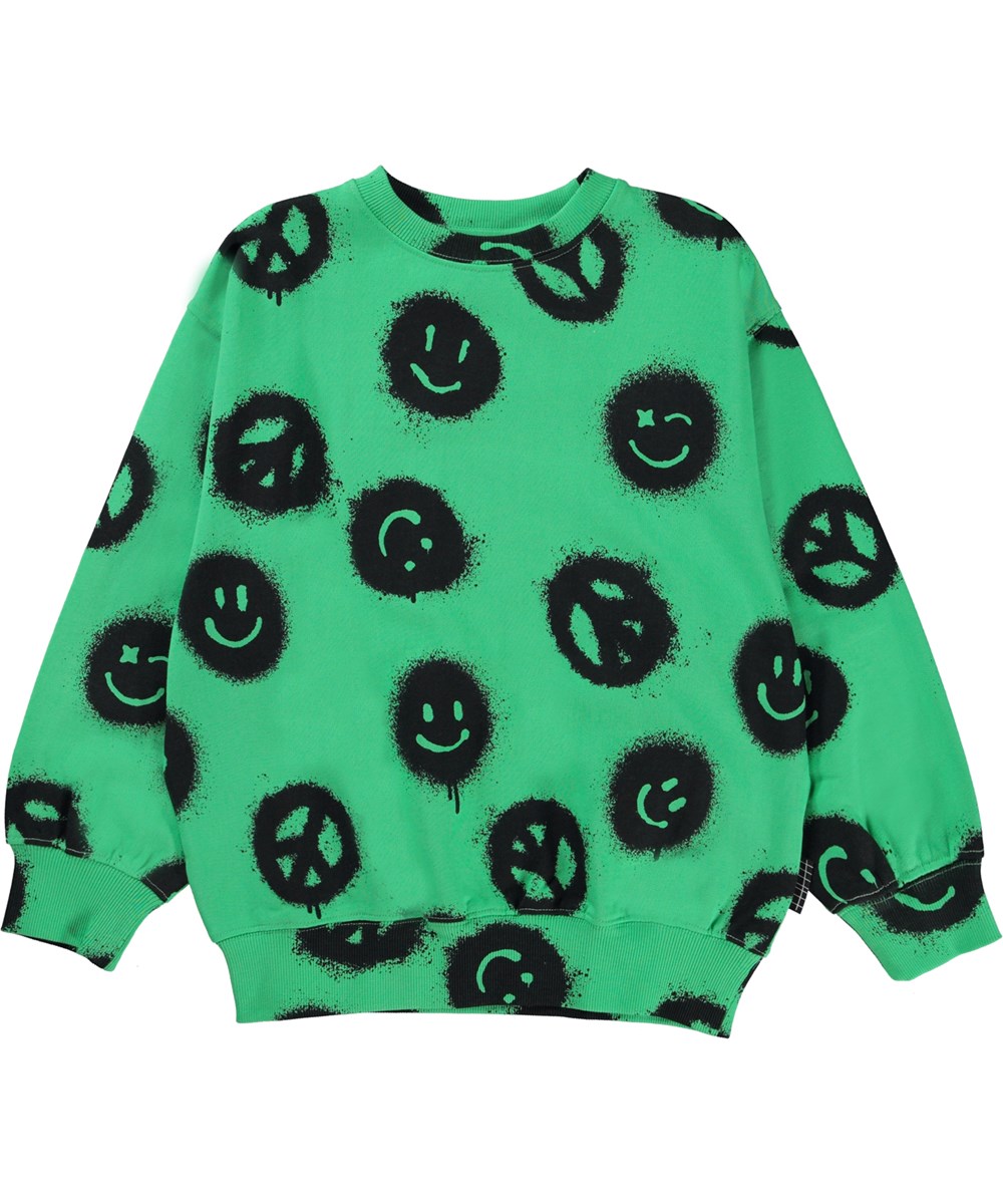 Monti - Fresh Peace - Unisex groene trui met peace