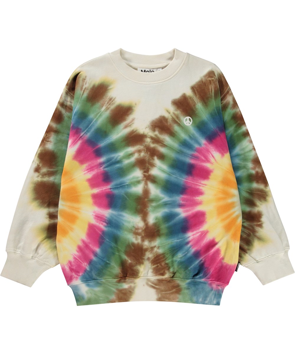 Monti - Ray Dye - Veelkleurige biologische sweater met tie-dye print