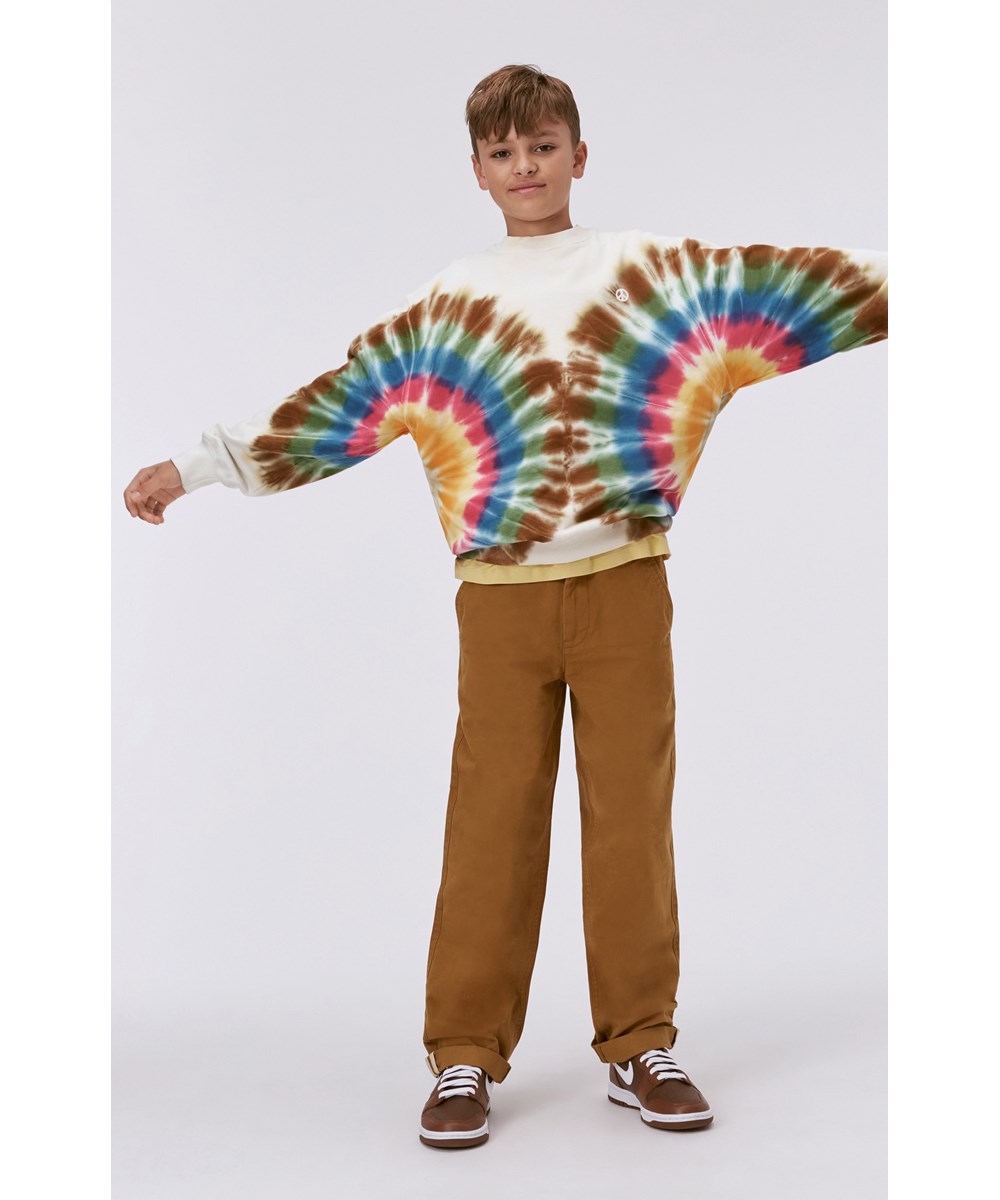 Monti - Ray Dye - Veelkleurige biologische sweater met tie-dye print