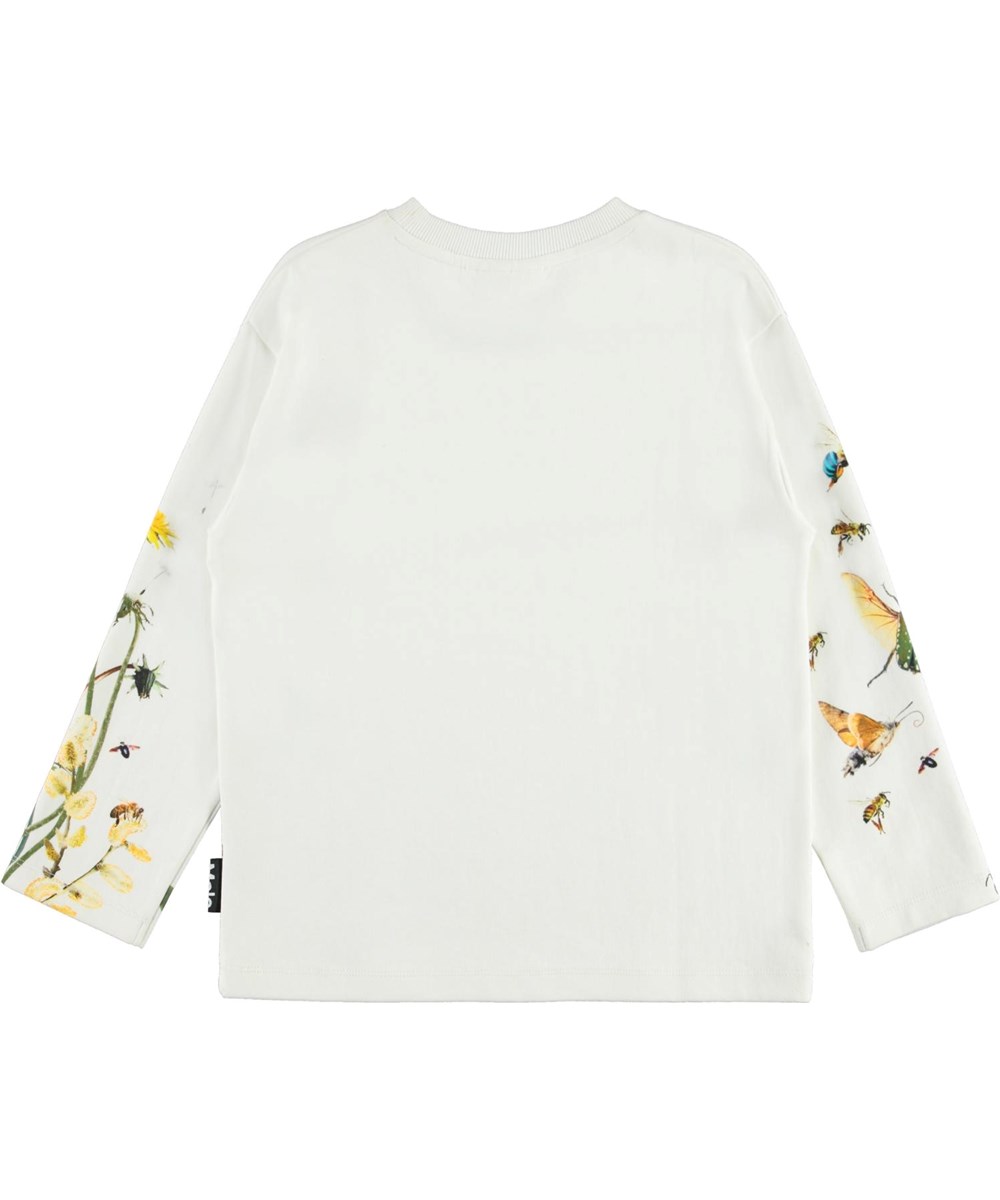 Mountoo - Pollinators - Biologische witte shirt met bloemen en insecten