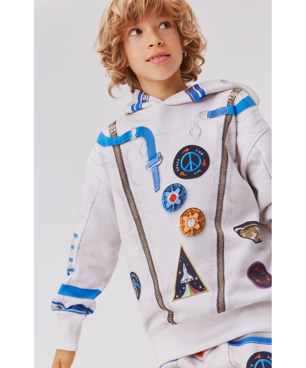 Moz - I Astronaut - Witte biologische unisex hoodie met astronaut