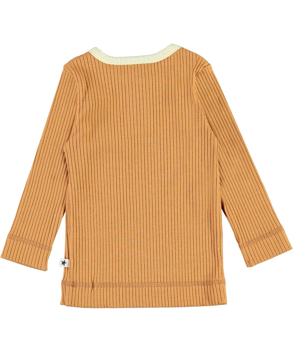 Earth - Deer - Bruine babyshirt in ribstof