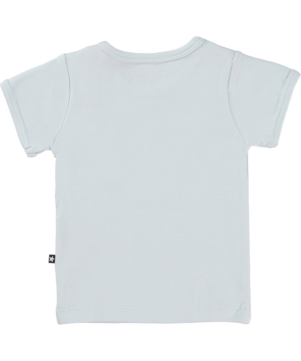 Easy - Iced Blue - Lichtblauw baby t-shirt met print van de zon