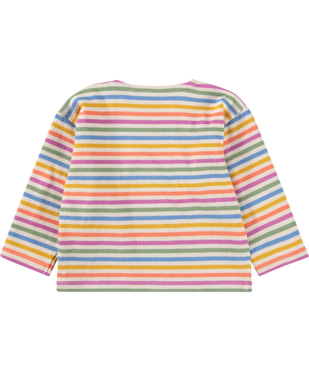 Edarko - Mini Rainbow - Meer gekleurde lange mouwen shirt voor de kleintjes gemaakt van biologisch katoen met strepen