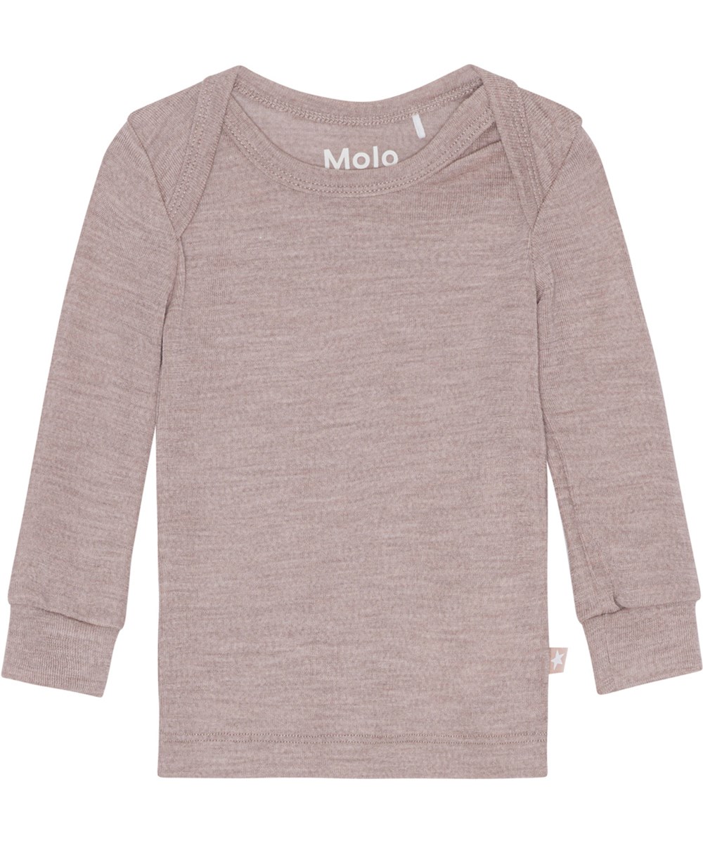 Eli - Rose Melange - Oudroze babytopje in merinowol