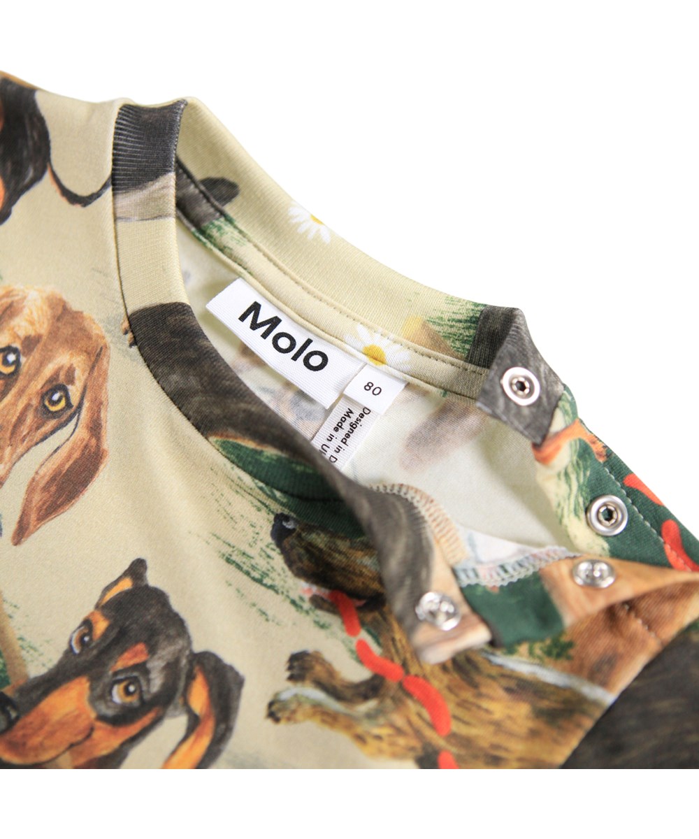 Eloy - Painted Dogs - Longsleeve voor de kleintjes gemaakt van biologisch katoenen jersey met een print van getekende teckels.