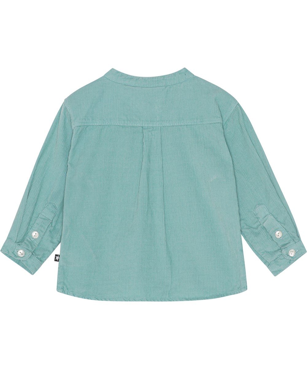 Enoz - Calm - Blauwe biologische baby shirtje in fijn corduroy