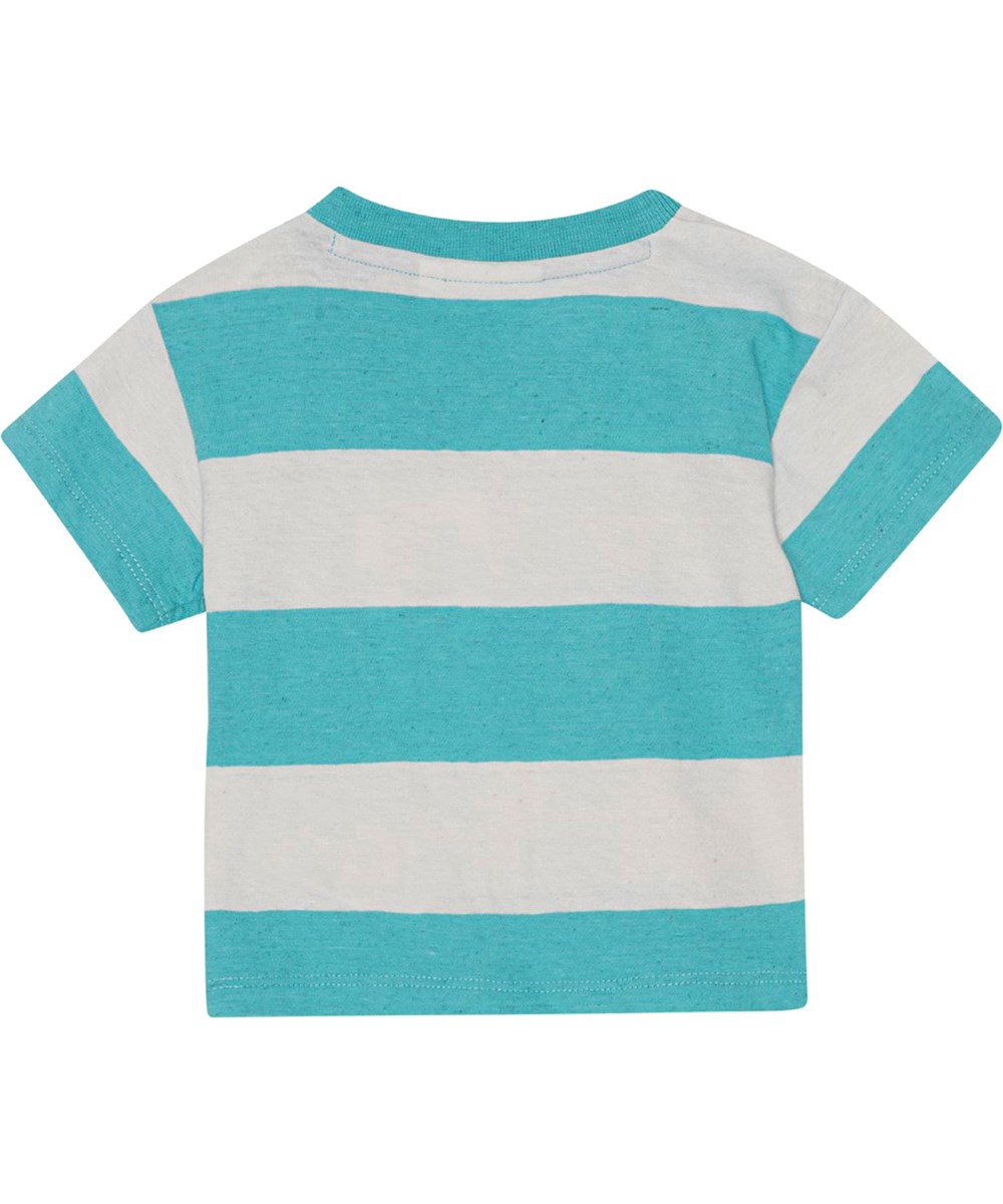 Enzo - Pacific Shell - Voor kleine kinderen gestreepte t-shirt van biologisch katoen met een print van een zeester