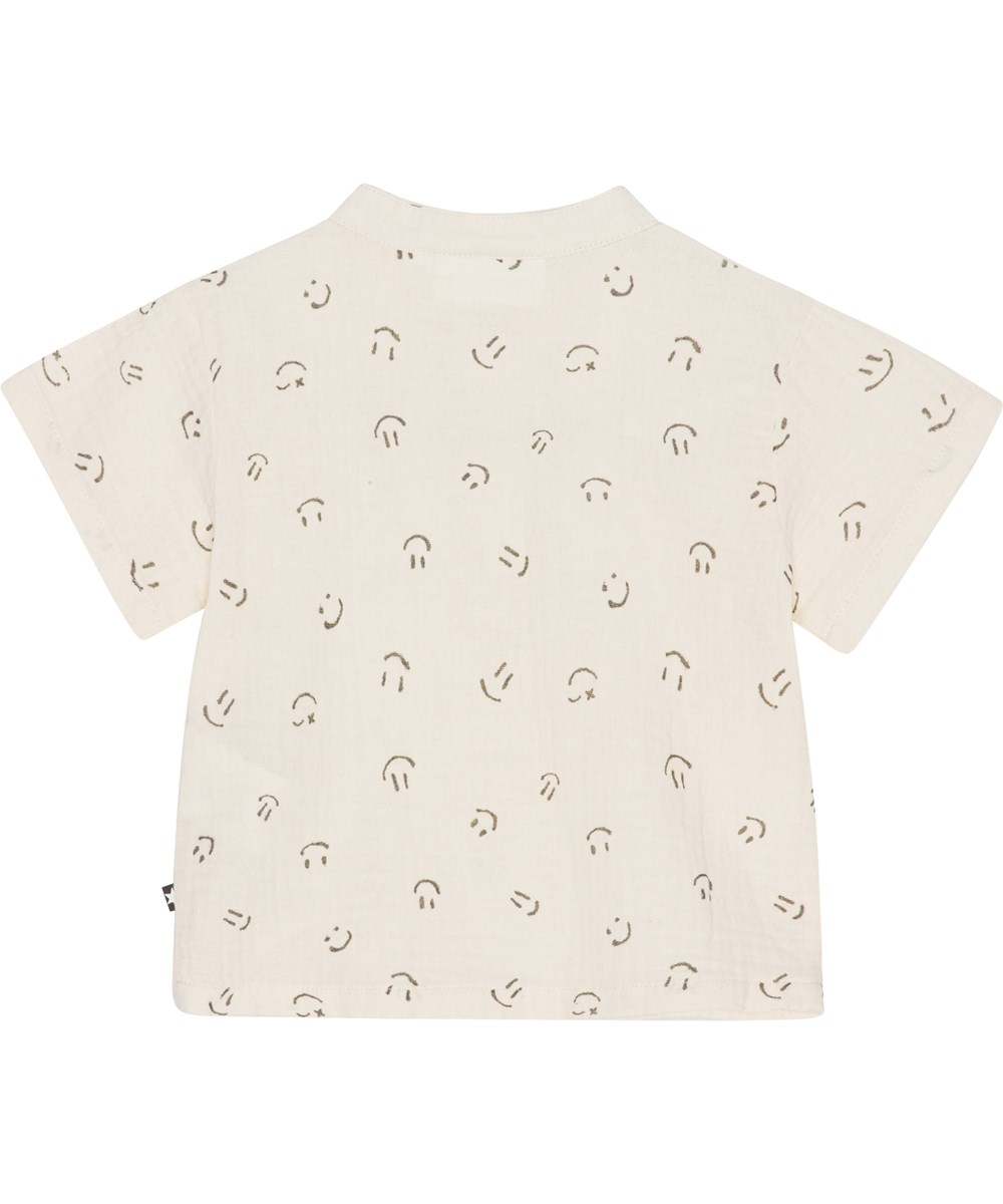 Ever - Happy Mini - Witte baby t-shirt met smiley print