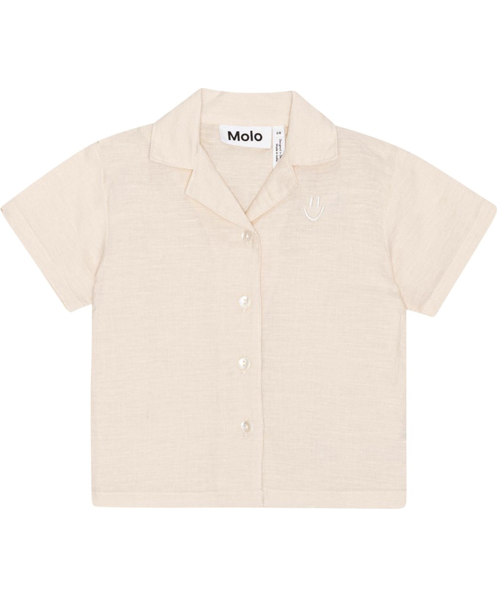 Eyou - Summer Sand - Zandkleurige linnen blouse