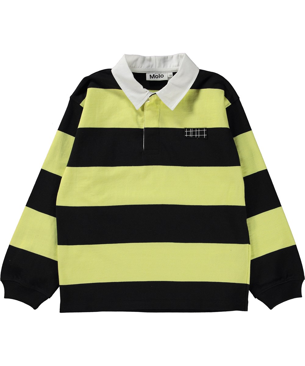 Relz - Black Lemon - Zwarte en gele poloshirt van biologische katoen