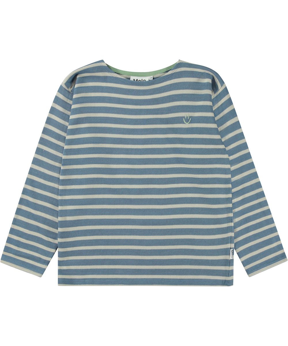 Rilder - Atlas Stripe - Gestreepte blauw en wit biologische shirt 